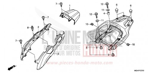 CAPOT ARRIERE/SUPPORT VFR1200XDF de 2015